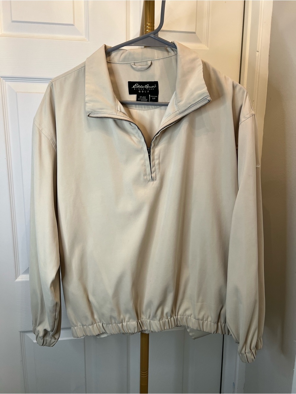 Eddie Bauer Neutral Beige Golf Quarter-Zip Pullover
